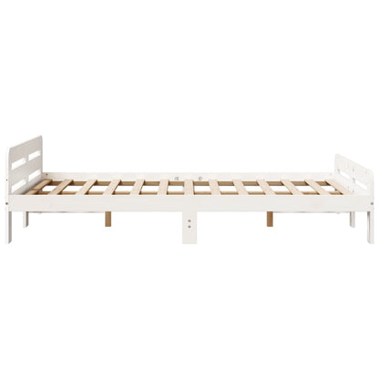 Cadre de lit sans matelas blanc 120x190 cm bois de pin massif