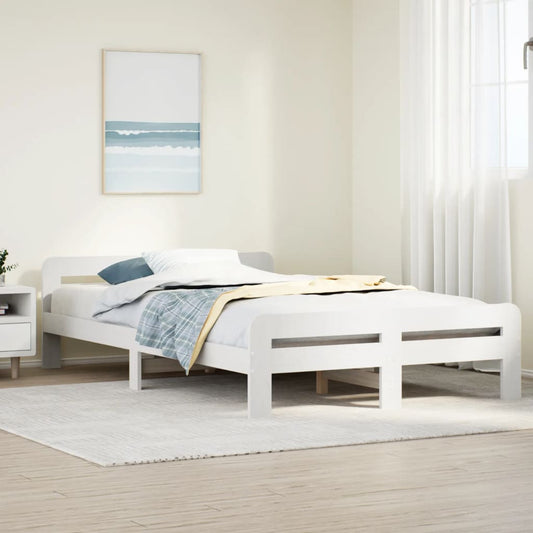 Cadre de lit sans matelas blanc 120x190 cm bois de pin massif