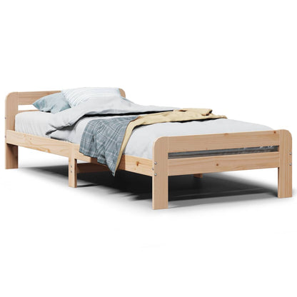 Cadre de lit sans matelas 75x190 cm bois de pin massif