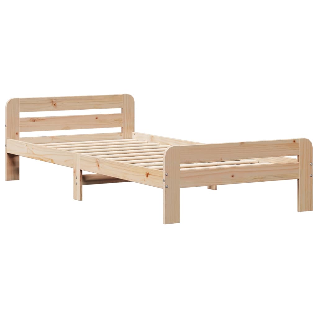 Cadre de lit sans matelas 75x190 cm bois de pin massif