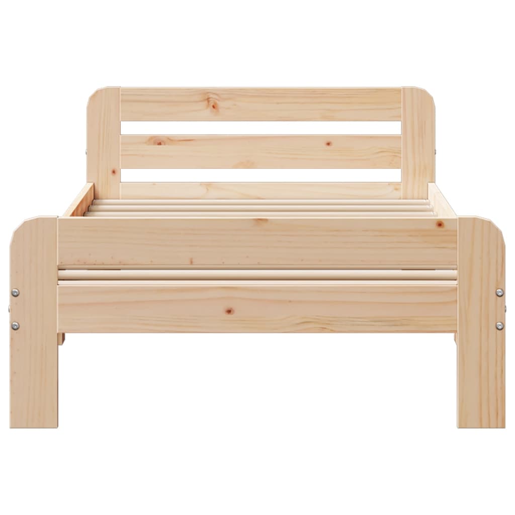 Cadre de lit sans matelas 75x190 cm bois de pin massif