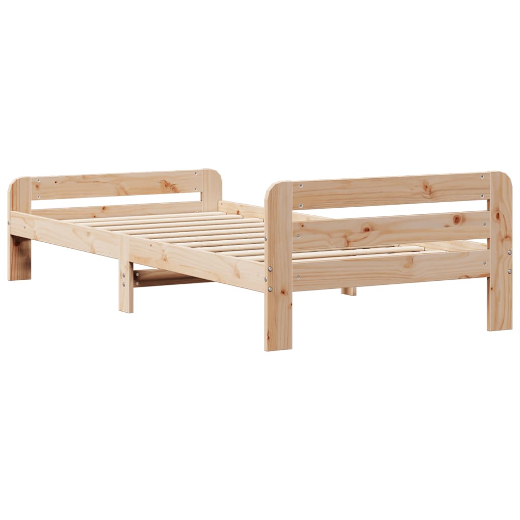 Cadre de lit sans matelas 75x190 cm bois de pin massif