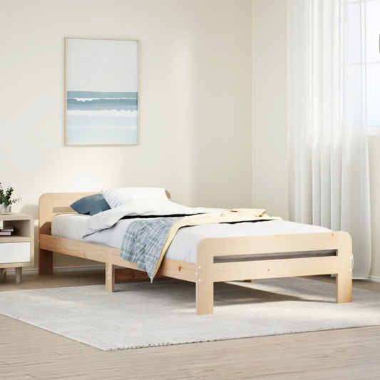 Cadre de lit sans matelas 75x190 cm bois de pin massif