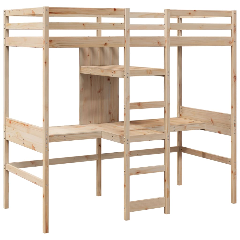 Cadre de lit superposé sans matelas 80x200cm bois massif de pin