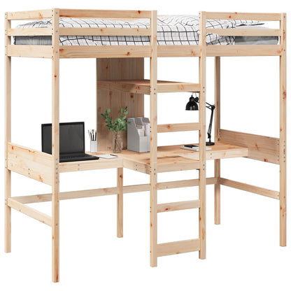 Cadre de lit superposé sans matelas 80x200cm bois massif de pin