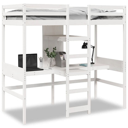 Cadre de lit superposé sans matelas blanc 80x200 cm pin massif