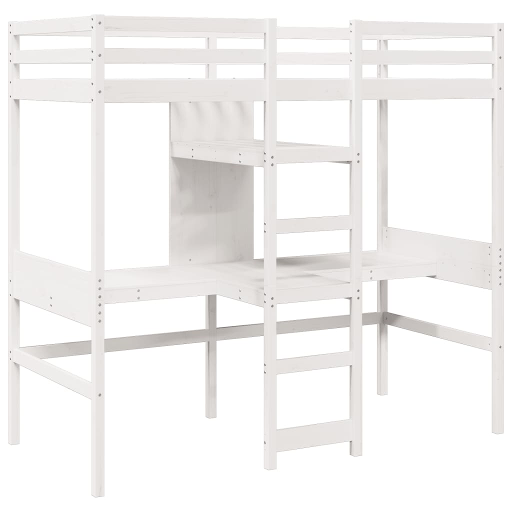 Cadre de lit superposé sans matelas blanc 80x200 cm pin massif