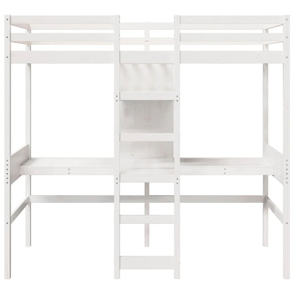 Cadre de lit superposé sans matelas blanc 80x200 cm pin massif