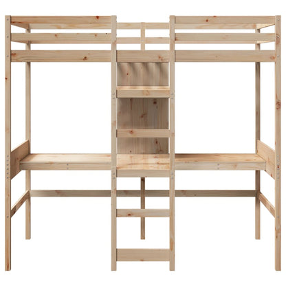 Cadre de lit superposé sans matelas 90x190cm bois de pin massif