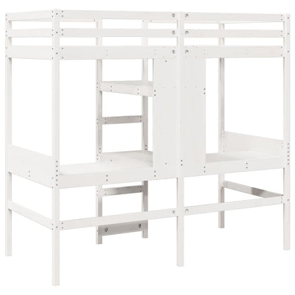 Cadre de lit superposé sans matelas blanc 90x190 cm pin massif