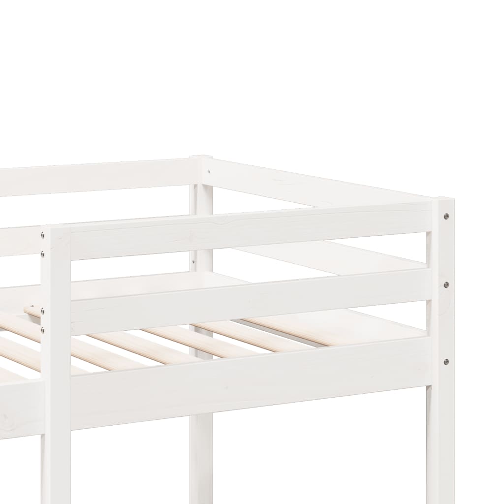 Cadre de lit superposé sans matelas blanc 90x190 cm pin massif