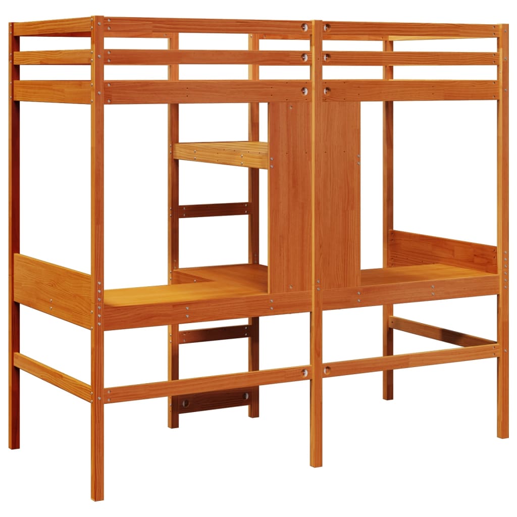 Cadre de lit superposé sans matelas 90x190cm bois de pin massif