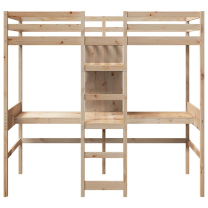 Cadre de lit superposé sans matelas 75x190cm bois de pin massif