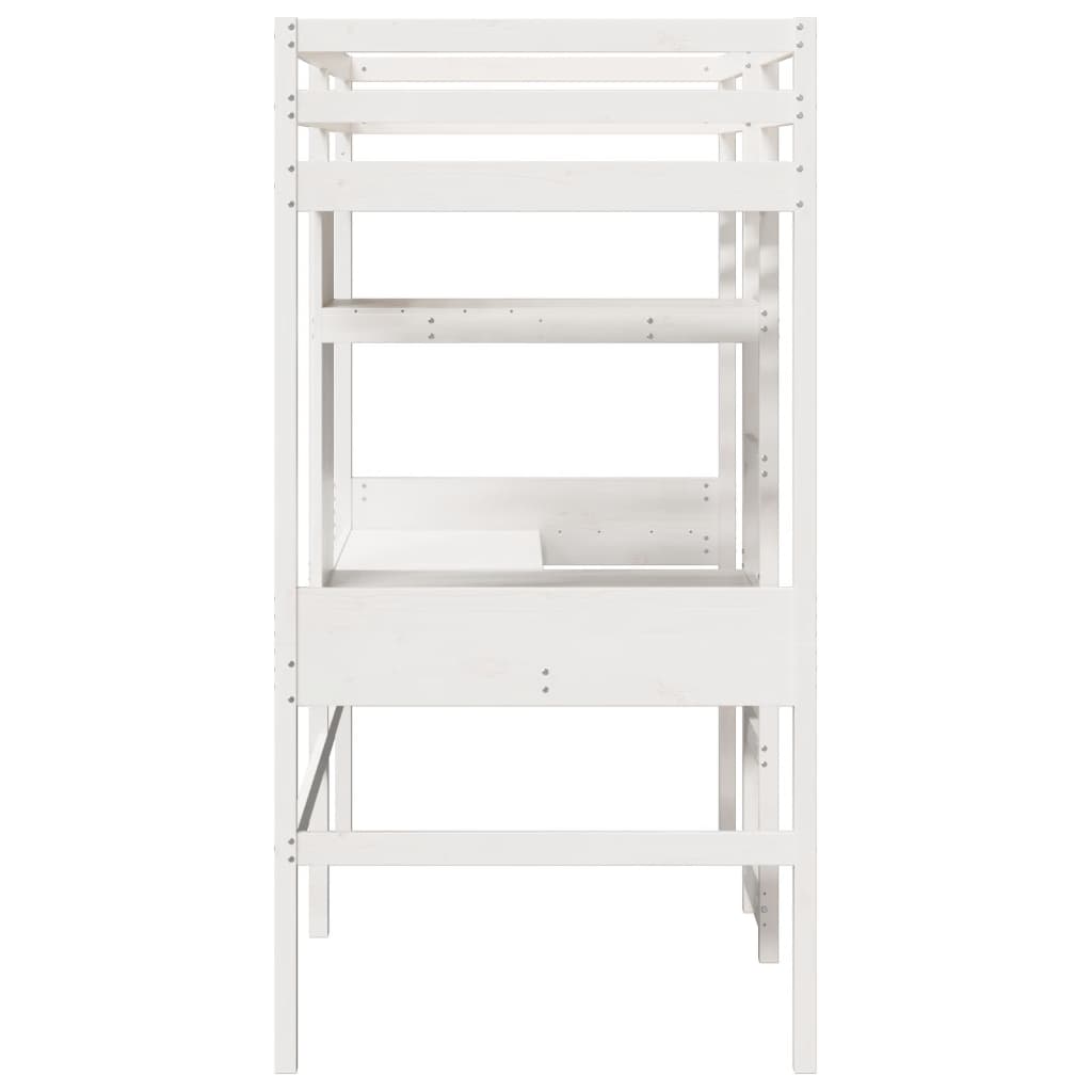 Cadre de lit superposé sans matelas blanc 75x190 cm pin massif