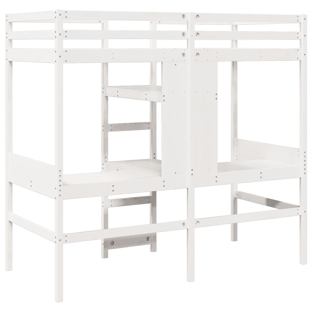 Cadre de lit superposé sans matelas blanc 75x190 cm pin massif