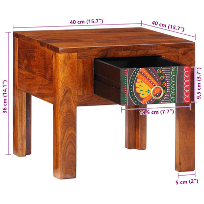 Table de chevet 40x40x36 cm bois d'acacia massif