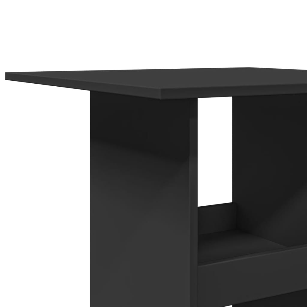 Table de bar avec rangement noir 60x60x102 cm bois d’ingénierie