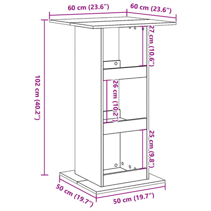 Table de bar avec rangement chêne sonoma bois d'ingénierie