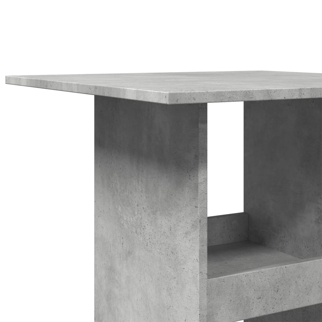 Table de bar avec rangement gris béton bois d'ingénierie