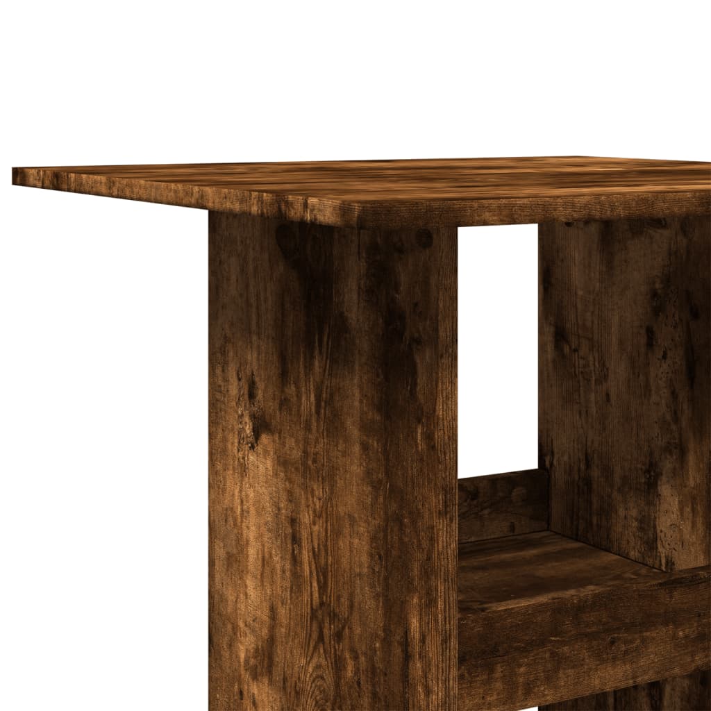 Table de bar avec rangement chêne fumé bois d’ingénierie