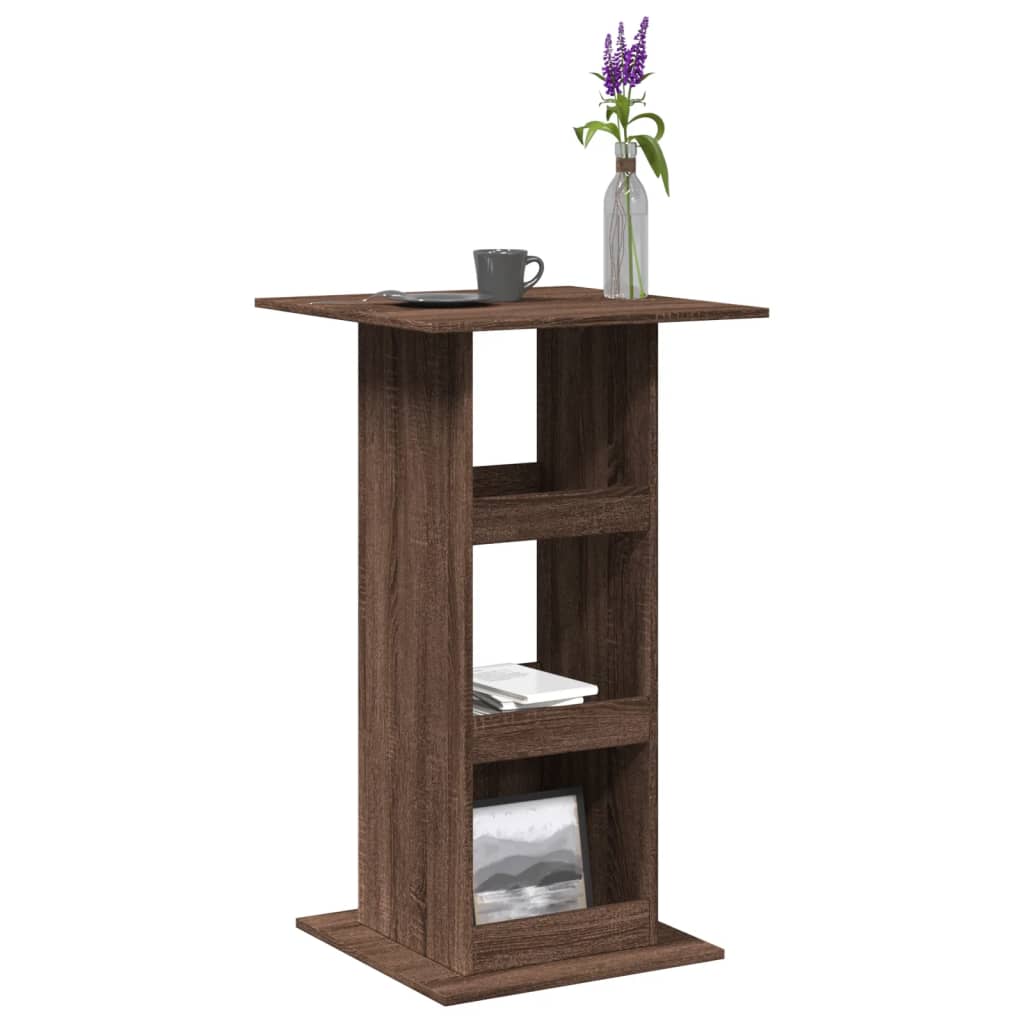 Table de bar avec rangement chêne marron bois d’ingénierie