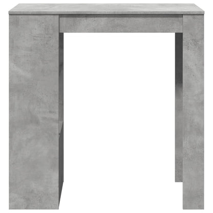 Table de bar avec étagères gris béton bois d'ingénierie