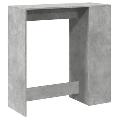 Table de bar avec étagères gris béton bois d'ingénierie