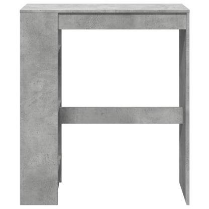 Table de bar avec étagères gris béton bois d'ingénierie