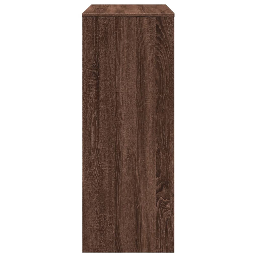 Table de bar avec étagères chêne marron bois d'ingénierie