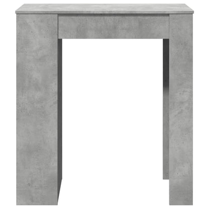 Table de bar avec étagères gris béton bois d'ingénierie