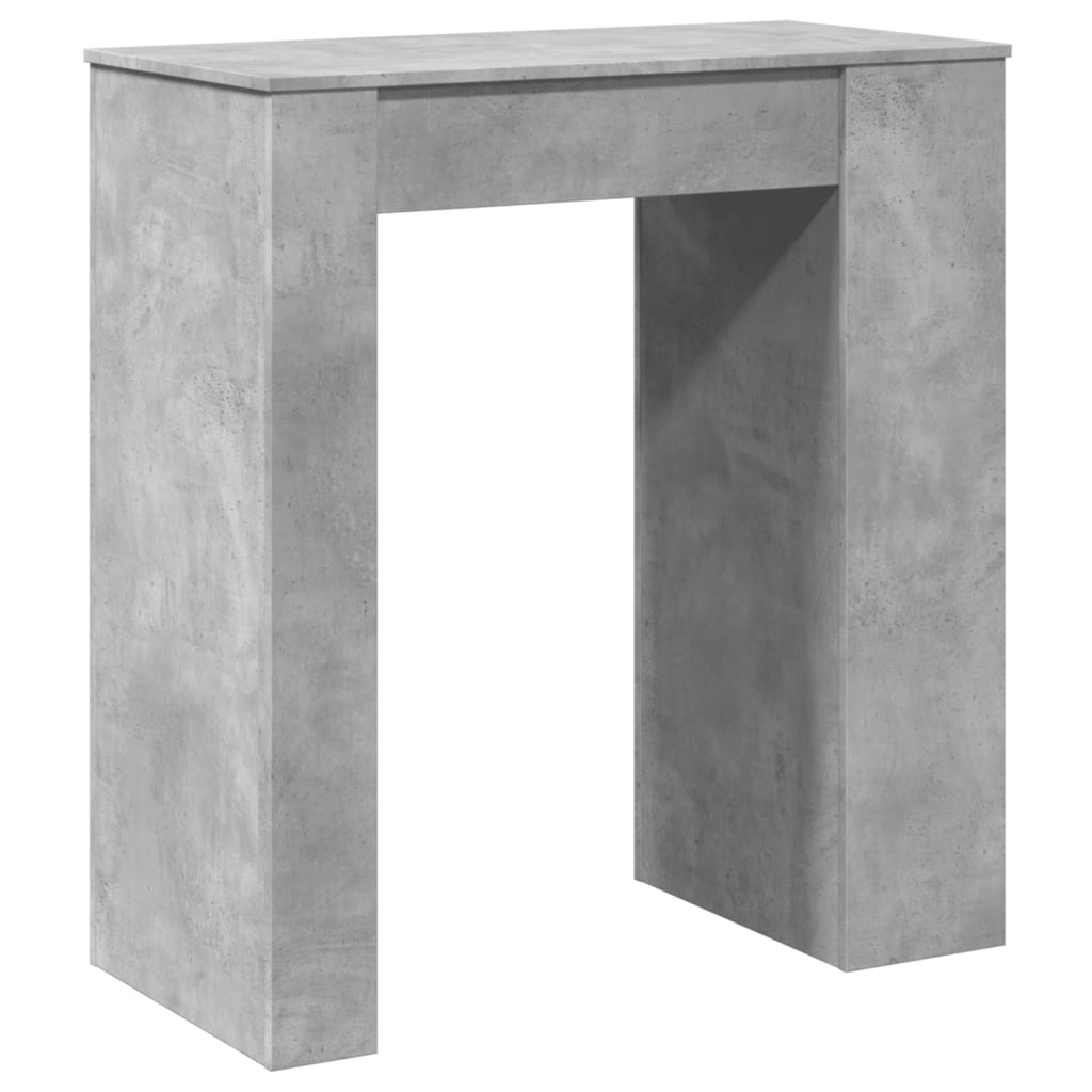 Table de bar avec étagères gris béton bois d'ingénierie