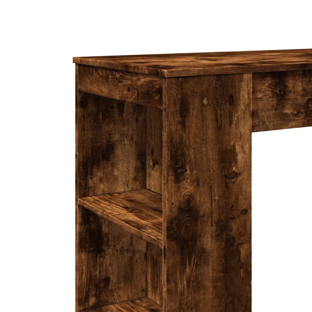 Table de bar avec étagères chêne fumé bois d'ingénierie