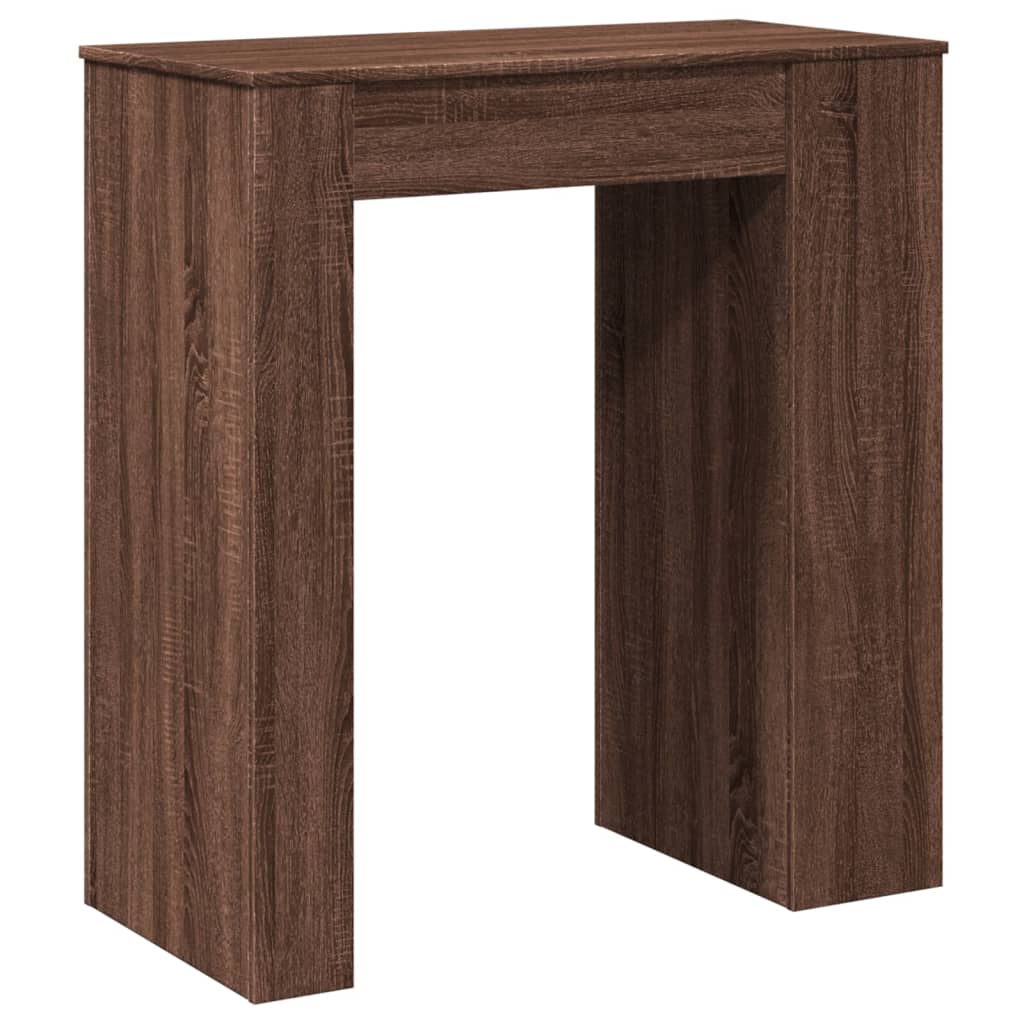 Table de bar avec étagères chêne marron bois d'ingénierie