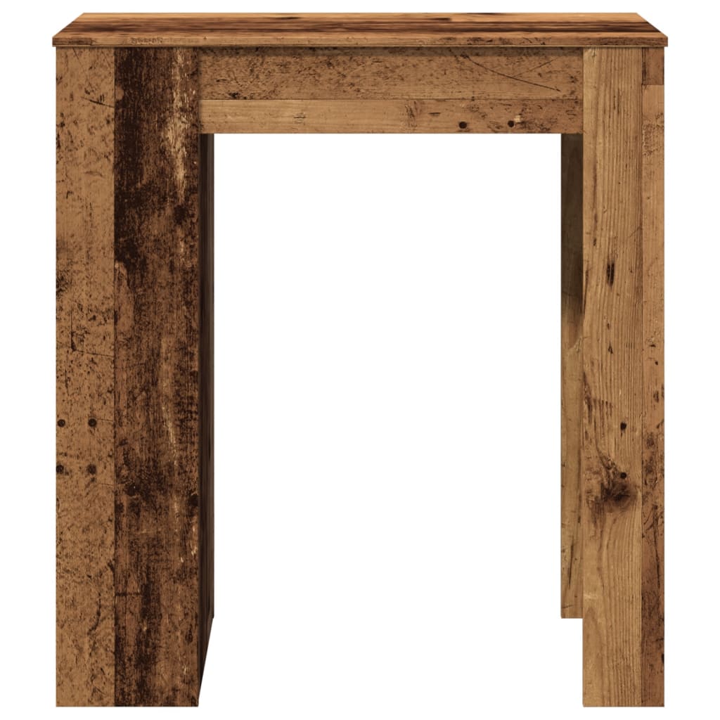 Table de bar avec étagères vieux bois bois d'ingénierie