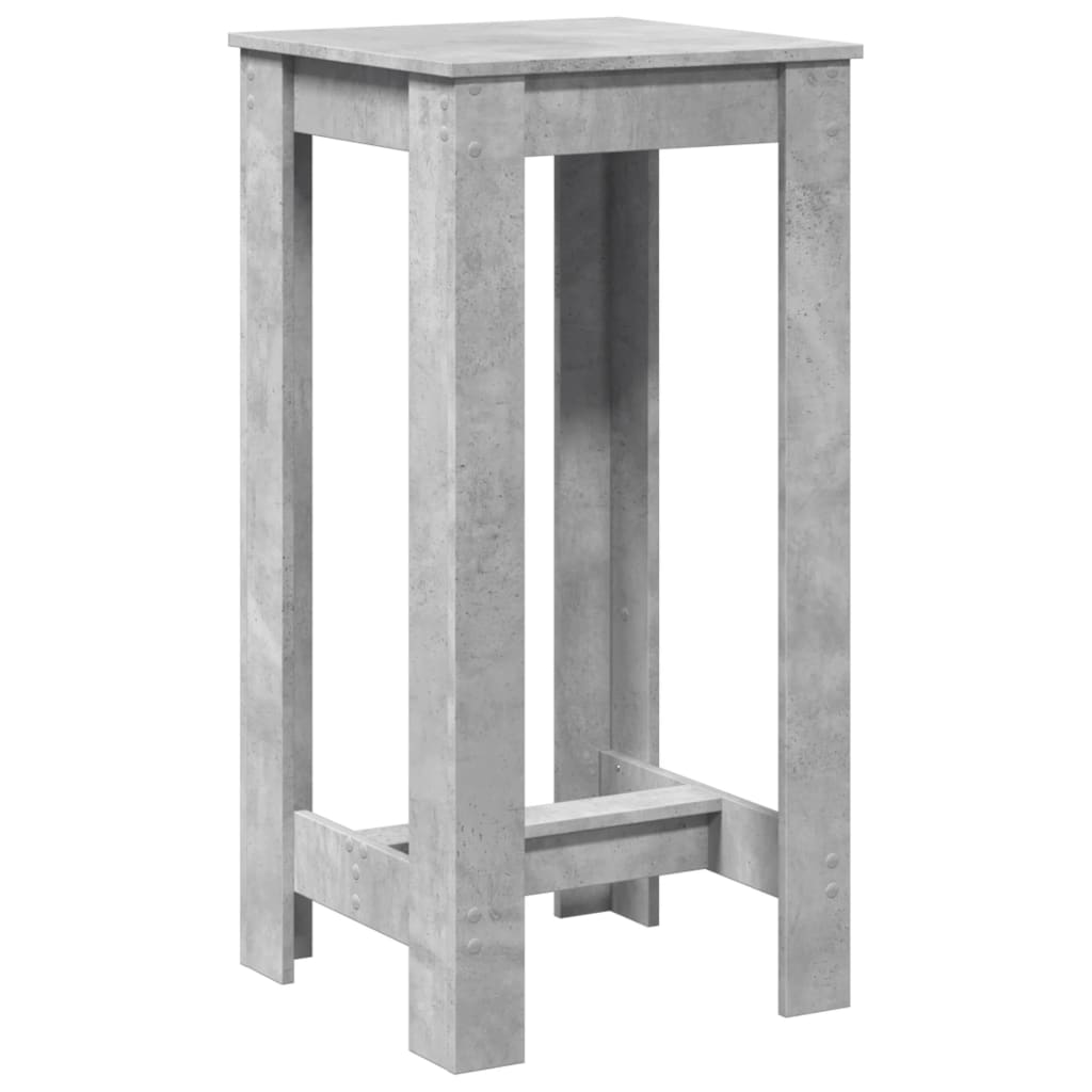 Table de bar gris béton 51x50x103,5 cm bois d'ingénierie