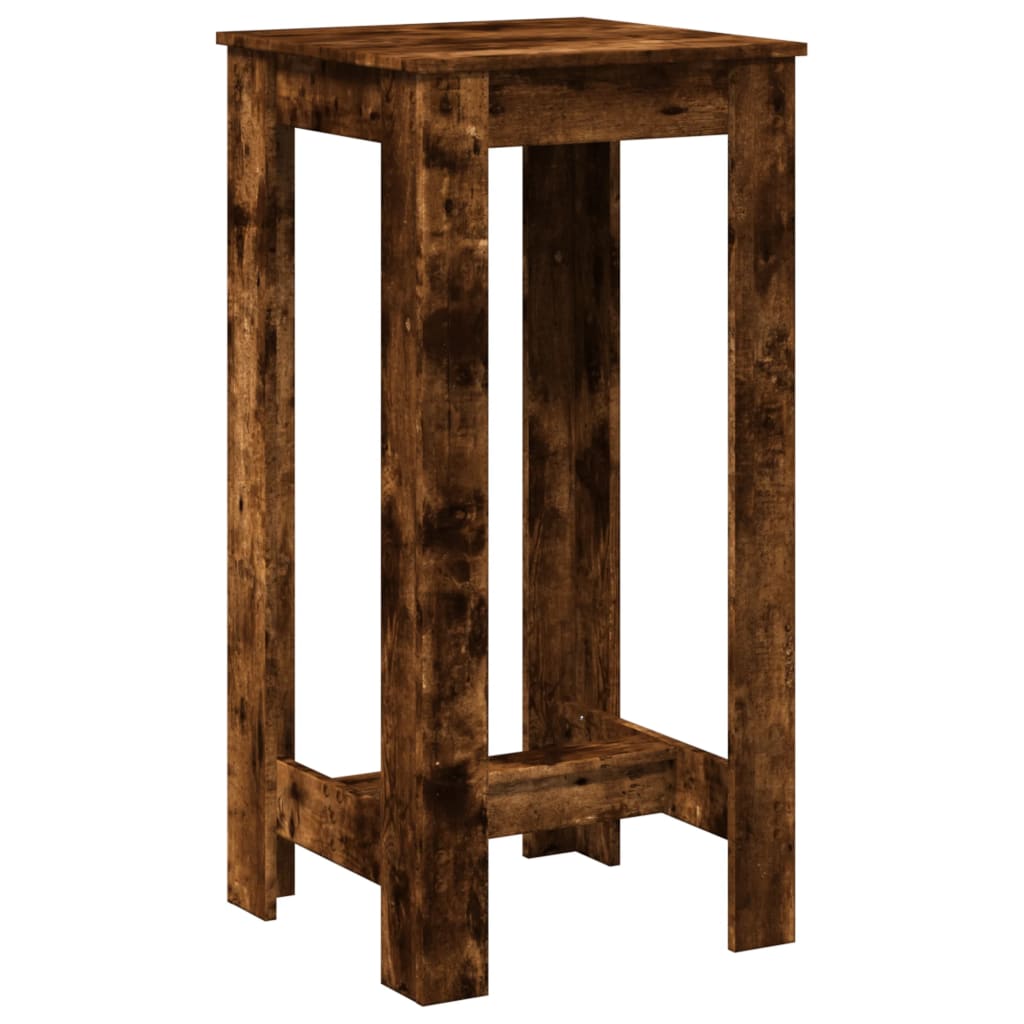 Table de bar chêne fumé 51x50x103,5 cm bois d'ingénierie