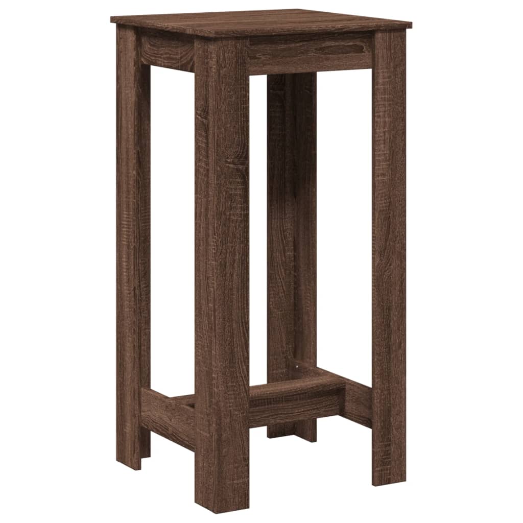 Table de bar chêne marron 51x50x103,5 cm bois d'ingénierie