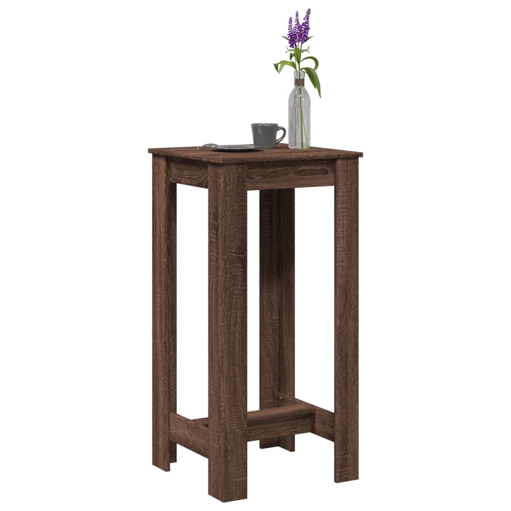 Table de bar chêne marron 51x50x103,5 cm bois d'ingénierie