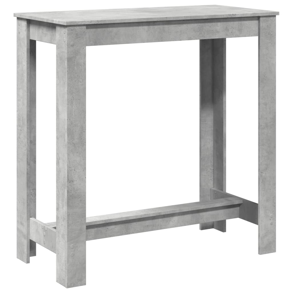 Table de bar gris béton 102x50x103,5 cm bois d'ingénierie