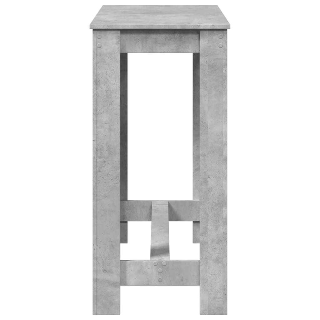 Table de bar gris béton 102x50x103,5 cm bois d'ingénierie