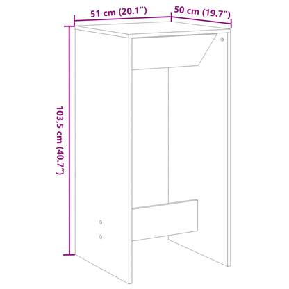 Table de bar blanc 51x50x103,5 cm bois d'ingénierie