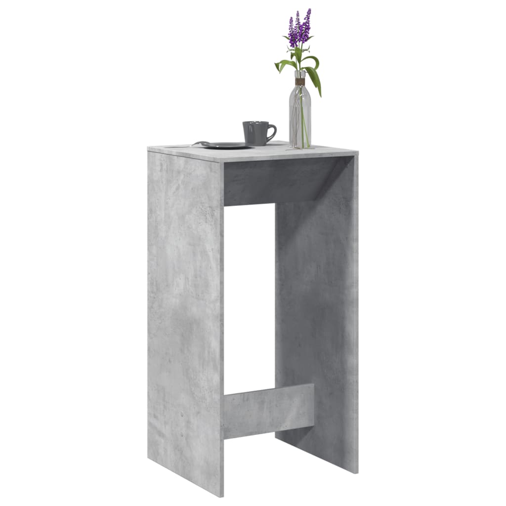 Table de bar gris béton 51x50x103,5 cm bois d'ingénierie