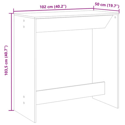 Table de bar blanc 102x50x103,5 cm bois d'ingénierie