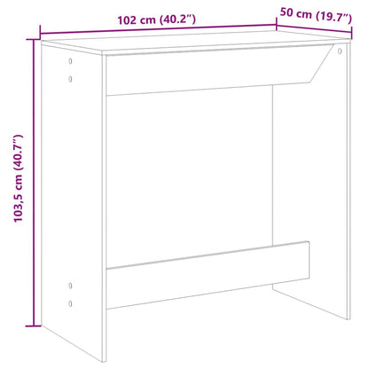 Table de bar noir 102x50x103,5 cm bois d'ingénierie