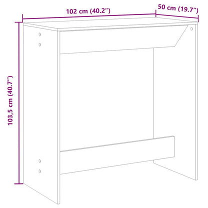 Table de bar sonoma gris 102x50x103,5 cm bois d'ingénierie