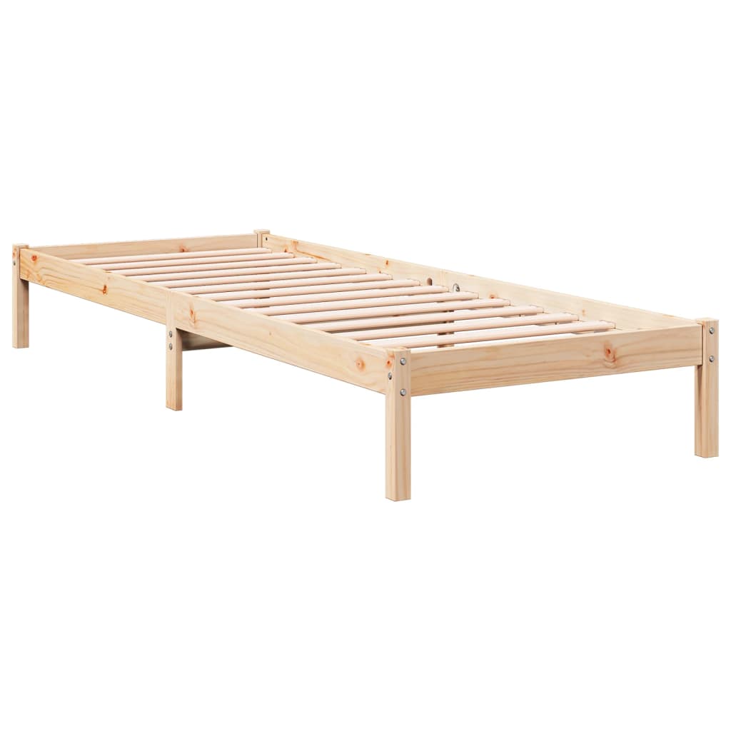 Cadre de lit extra long sans matelas 90x210 cm bois massif pin