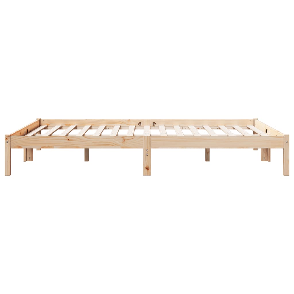 Cadre de lit extra long sans matelas 140x210 cm bois massif pin