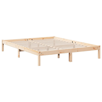 Cadre de lit extra long sans matelas 140x210 cm bois massif pin