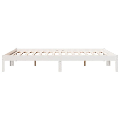 Cadre de lit extra long sans matelas 140x210 cm bois massif pin