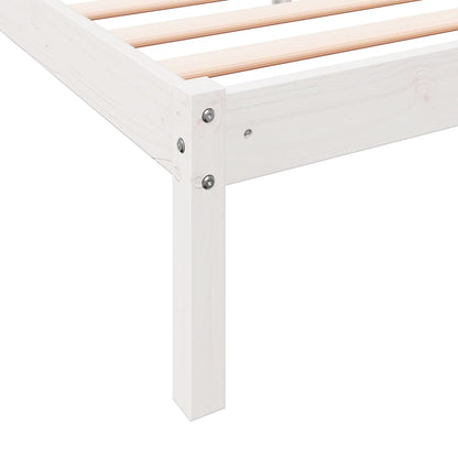 Cadre de lit extra long sans matelas 140x210 cm bois massif pin